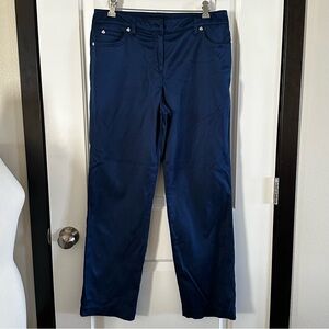 Larry Levine Navy Blue Slacks Women’s Size 10 Shiny Business Casual